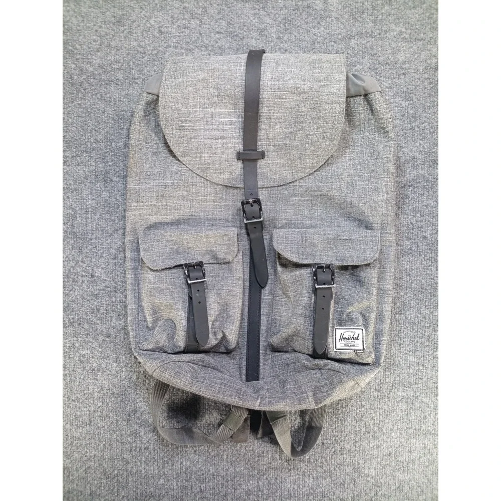 Herschel Supply Co Dawson Backpack Gray Crosshatch Black Straps Laptop Rucksack